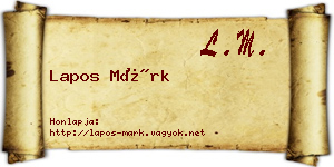 Lapos Márk névjegykártya
